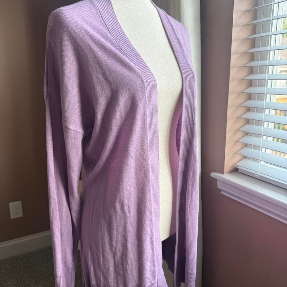 Liz Clairborne NWT cotton & viscose blend lilac cardigan size M Fall piece